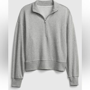 Gray Quarter-Zip Women's Top